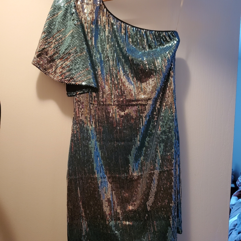 Blue/Silver Sequin cocktail dress